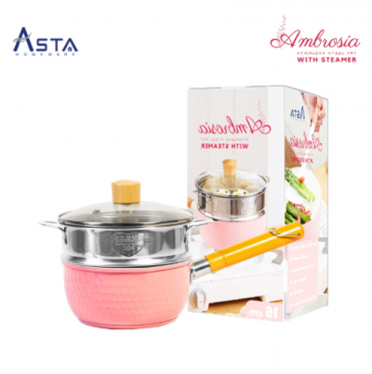 Asta Ambrosia Panci Susu Sauce Pan Kukus 16cm With Steamer