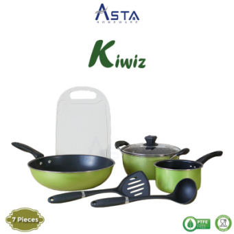 Asta Kiwiz Cookware Set – Panci Set Teflon Anti Lengket / Alat Masak 7 Pcs