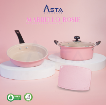 Asta Panci Set Marbello Rosie – Cookware Set – Isi 4 Pcs