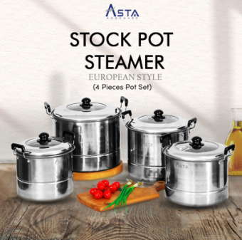 Asta Stock Pot European Panci Stainless Cookware Set